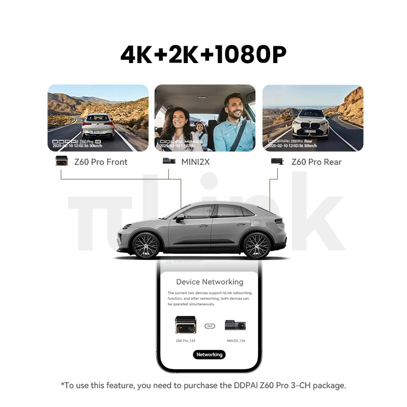 Dashcam DDPAI Z60 Pro 4K 3-Channel GPS