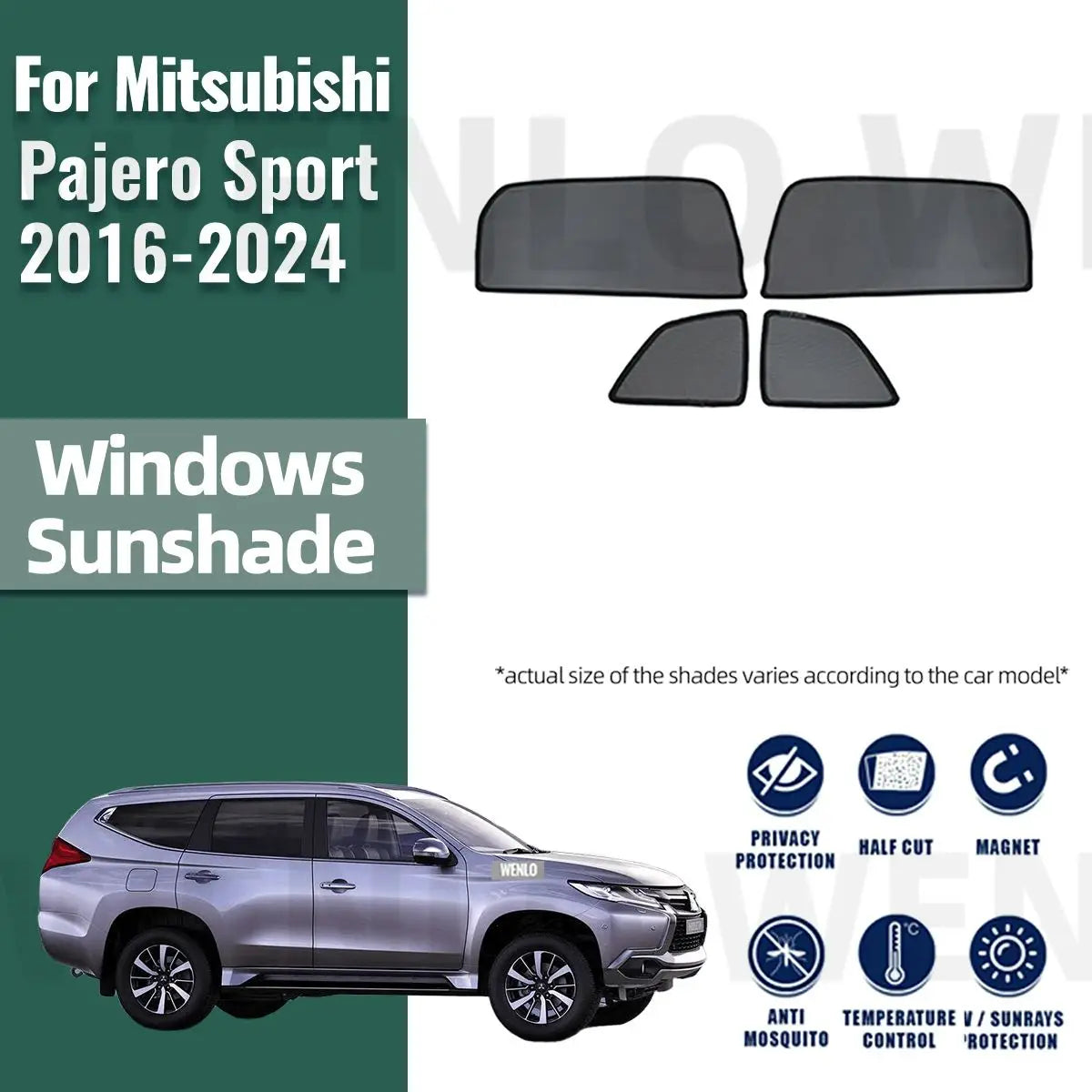 Pare-Soleil Magnétique Mitsubishi Pajero Sport 2016-2024