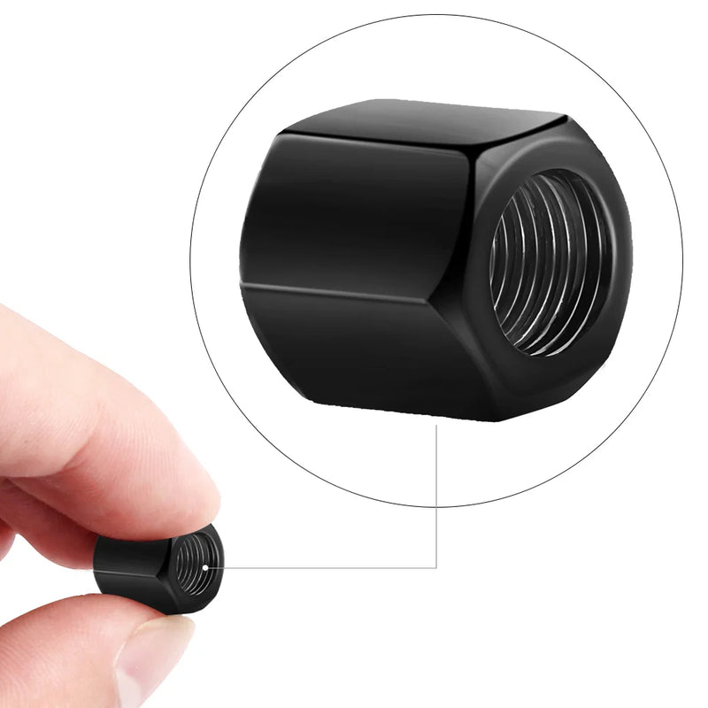 Bouchons de Valve Audi Métal Noir avec Porte-Clés Démonte-Valve