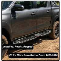 Marchepieds Latéraux Acier Toyota Hilux Revo Rocco Travo 2016-2026 Antirouille