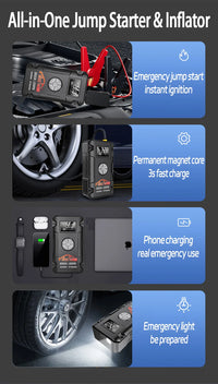 Booster de Batterie Voiture 8000A avec Compresseur 200 PSI