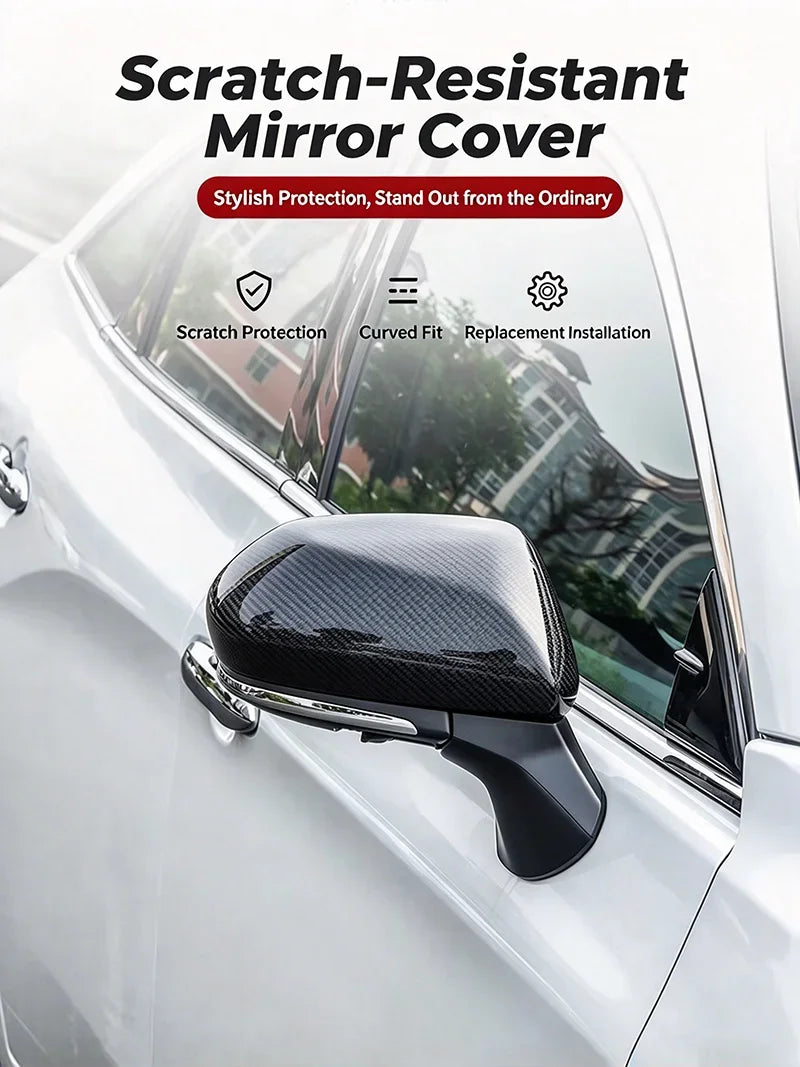 Coque de Rétroviseur Toyota C-HR 2016-2023 Aspect Carbone ou Chromée, Coques de Recouvrement ABS, Deux Formes de Boîtier