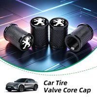Bouchons de Valve Peugeot 206, 207, 208, 307, 308, 3008, 407, 508, Métal Strié, Lot de 4