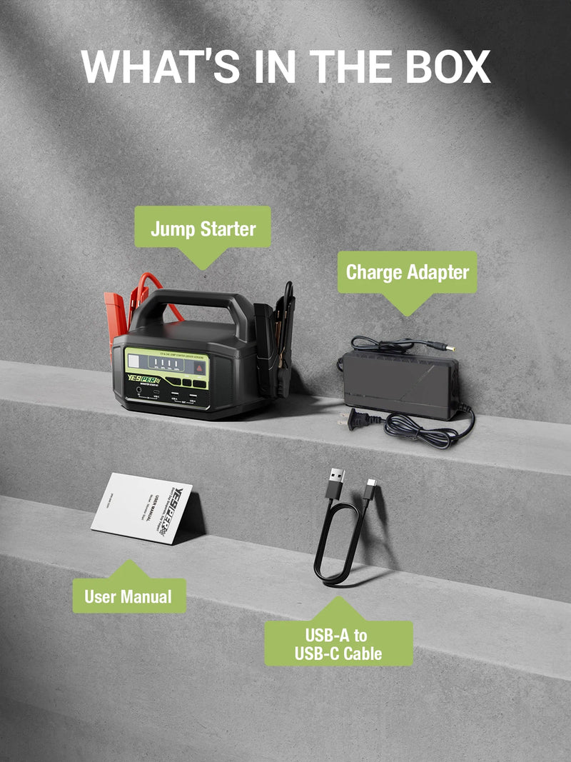 Booster de Batterie 12 V 24 V YESPER Monster Start N1 36 400 mAh