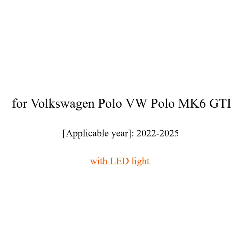 Calandre Volkswagen Polo 6 AW 2018-2025 Nid d'Abeille Barre Rouge