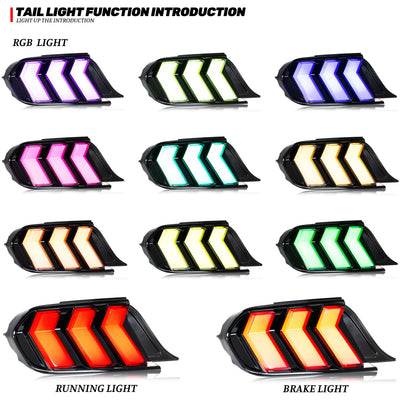 Feux Arrière LED RGB Ford Mustang S550 2015-2023