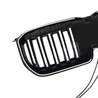 Calandre LED Lumineuse BMW X1 U11 U12 2023-2025 Double Lattes Noir Brillant