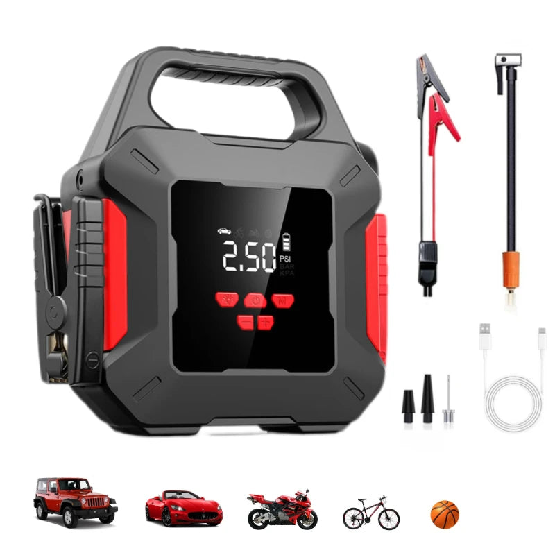 Démarreur Batterie Portable Voiture 12V 39800mAh Compresseur d'Air