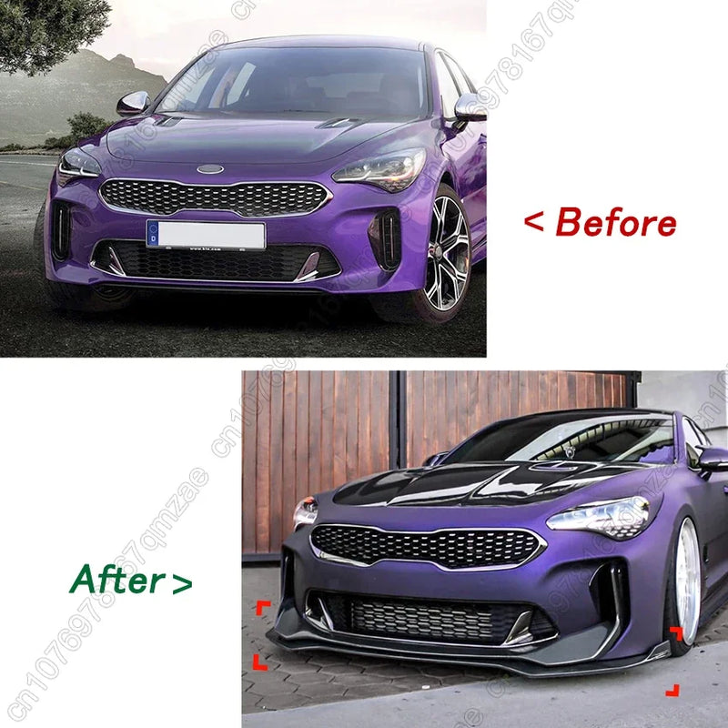 Lame Avant Kia Stinger GT 2018-2023 Noir Brillant
