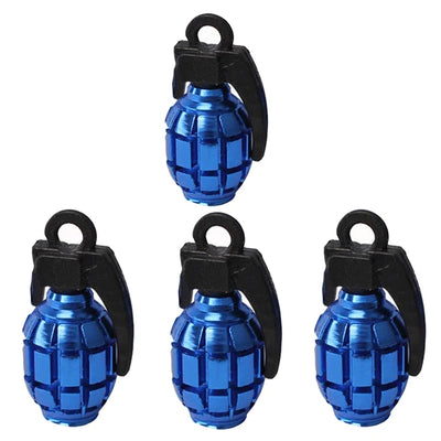 Bouchons de Valve Universels Grenade Aluminium Anti-Poussière