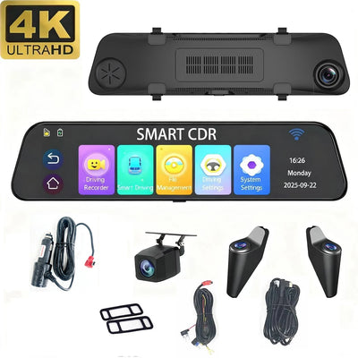 Dashcam Miroir 12 Pouces 4 Canaux 4K GPS BSD