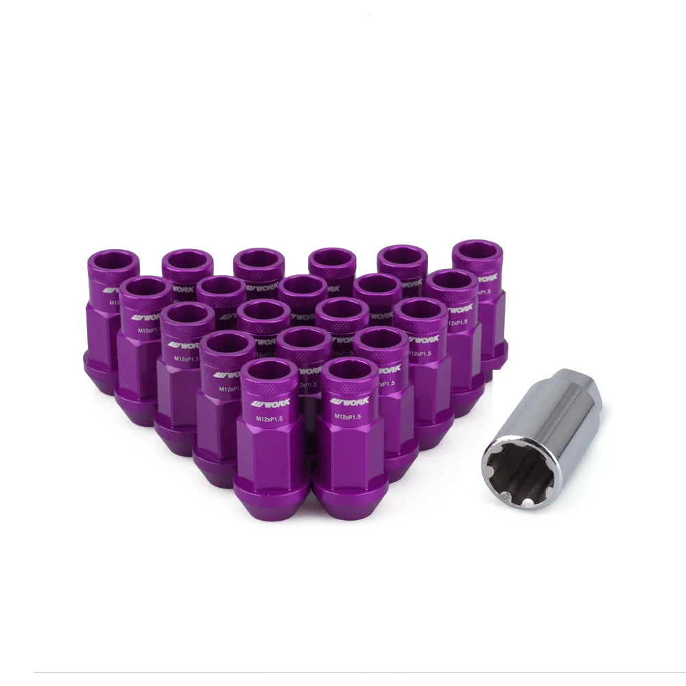 Écrous de Roue Antivol M12 Aluminium Forgé 7075 Kit 20 Pièces