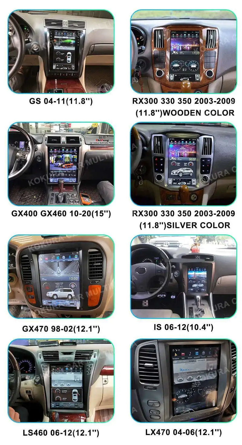Autoradio Android 14 Écran Vertical Toyota Fortuner et Hilux 2005-2014 CarPlay GPS 4G
