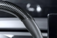 Couvre Volant Tesla Model 3 2017-2023 et Model Y 2020-2024 en Fibre de Carbone, Partie Haute ou 2 Pièces