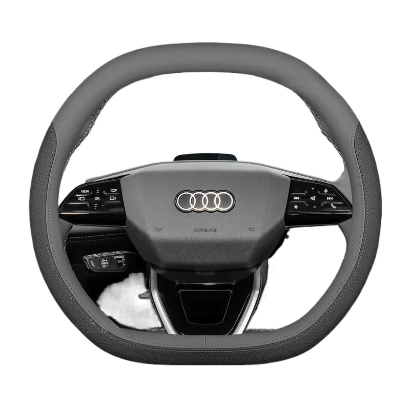 Couvre Volant Audi Q6 e-tron A5 A6 Q5 2025-2026 Cuir Double Méplat