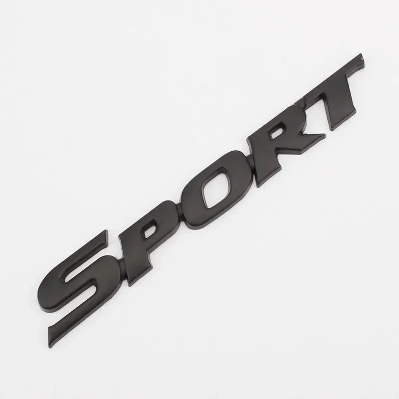 Emblème SPORT Métal 3D Toyota Arrière Coffre Autocollant Noir Rouge ou Argent