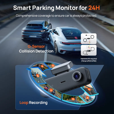 Dashcam 70mai T800E 4K 3 Canaux Commande Vocale