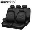 Housse de Siège Voiture Cuir PU Universelle Noire