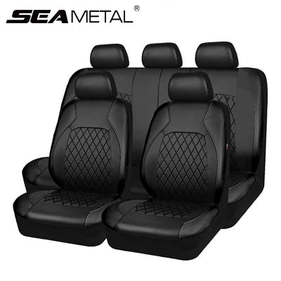Housse de Siège Voiture Cuir PU Universelle Noire
