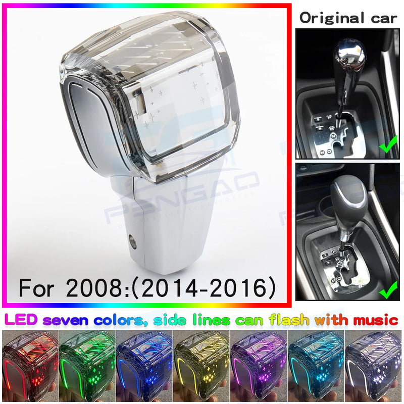 Pommeau de Vitesse Peugeot Cristal LED 7 Couleurs pour Boîte Automatique 206 207 307 308 3008 2008 RCZ