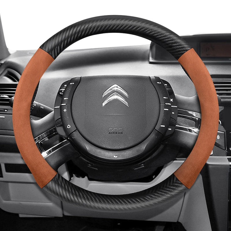 Housse de Volant Citroën Daim et Texture Carbone C3 C4 X Berlingo C5 Aircross Jumper Spacetourer Ami X