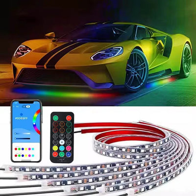 Éclairage d'Ambiance LED RGBIC Sous Véhicule 6 Pièces IP68