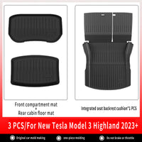 Tapis de Sol Tesla Model 3 Highland 2024-2026 TPE Ensemble 3 à 12 Pièces Simple ou Double Couche