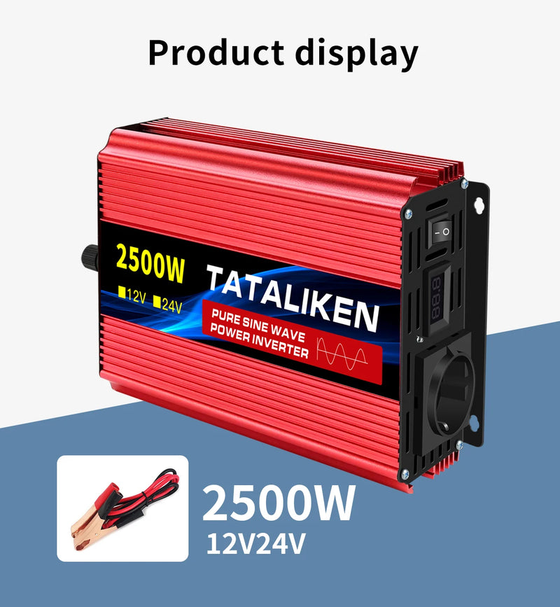 Convertisseur Pur Sinus 12V 24V 220V Voiture 1000 à 8000 W