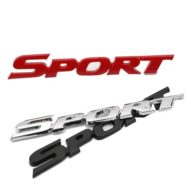Emblème SPORT Métal 3D Toyota Arrière Coffre Autocollant Noir Rouge ou Argent
