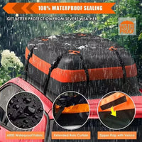 Sac de Toit Voiture Étanche 600D 112x87x44 cm Coffre Souple Sans Galerie