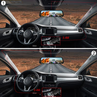 Dashcam Miroir Podofo 4K Écran Tactile 9,66 Pouces avec Caméra de Recul, Vision Nocturne et Surveillance 24 h