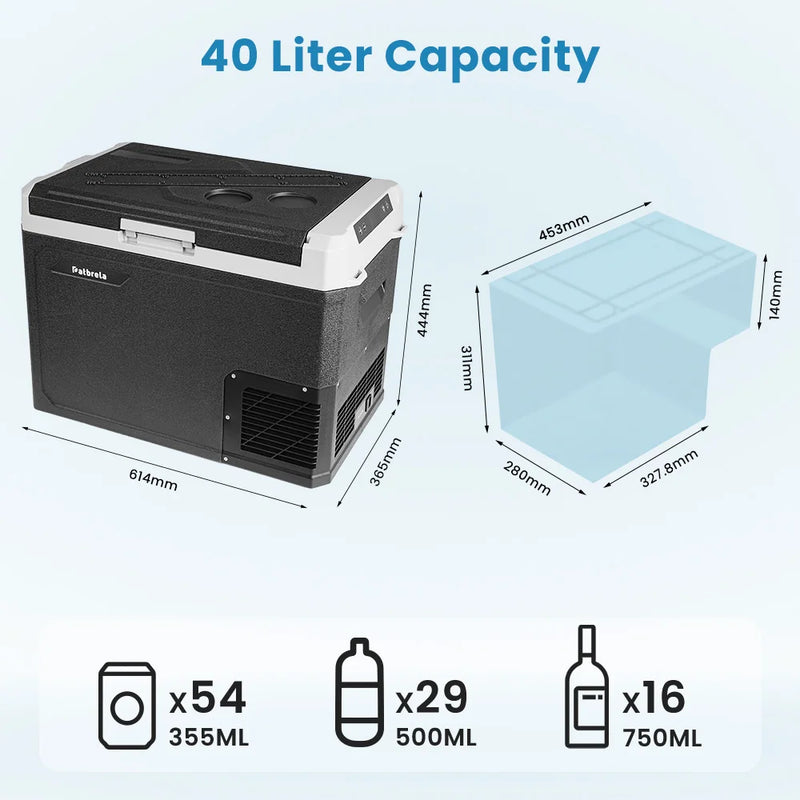 Réfrigérateur de Voiture Patbrela 20 L 40 L 45 L Compresseur 12/24 V avec Contrôle par Application