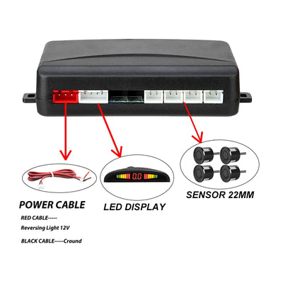 Radar de Recul 4 Capteurs Écran LED FirstSafe KZ-068