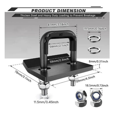 Pince d'Attelage 2,5 Pouces Anti-Vibration Acier
