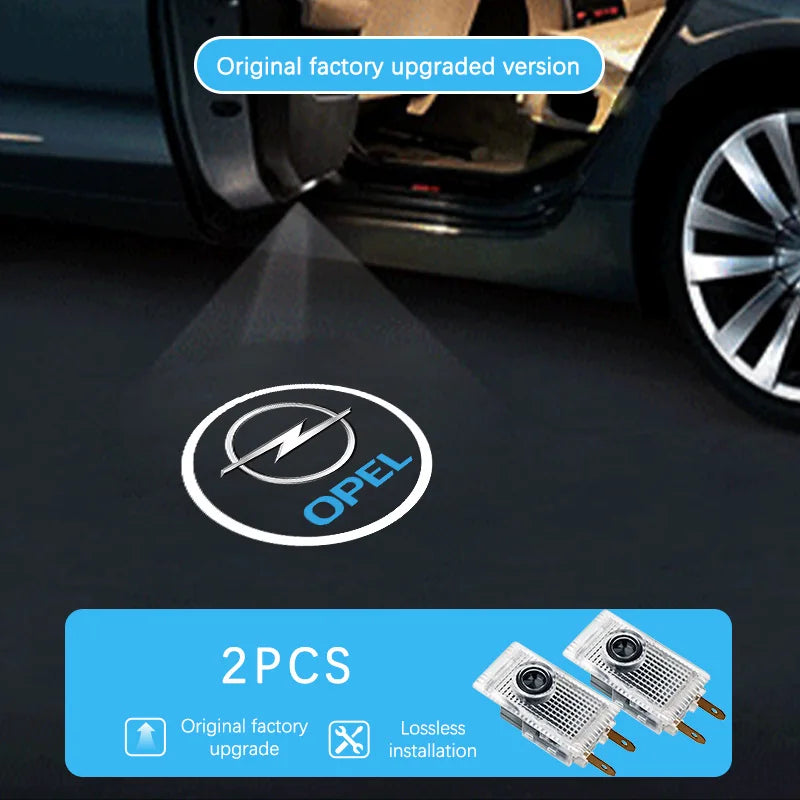 Projecteur de Porte LED Opel Insignia 2009-2018 Lot de 2 Logo Opel Lumineux Éclairage d'Accueil