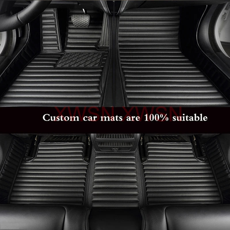 Tapis de Sol Cuir PU Rayé 5D Sur Mesure Volvo XC40 V60 V90 2016-2023 5 Places ou 1 Pièce
