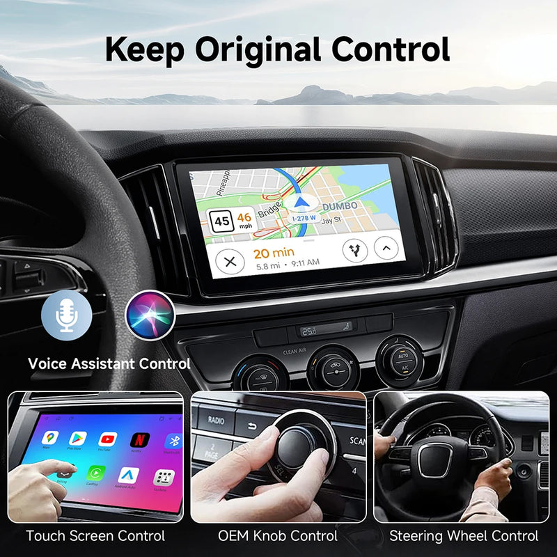 Boîtier CarPlay Multimédia Android 13 Sans Fil Écran Partagé