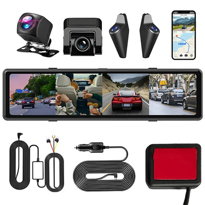 Dashcam Miroir 4 Canaux Écran Tactile ADAS BSD