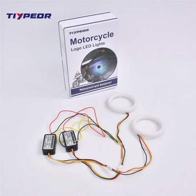Anneau LED Angel Eyes 70mm Logo BMW Blanc Jaune