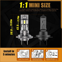 Ampoules LED H7 H18 Canbus 6500K Voiture