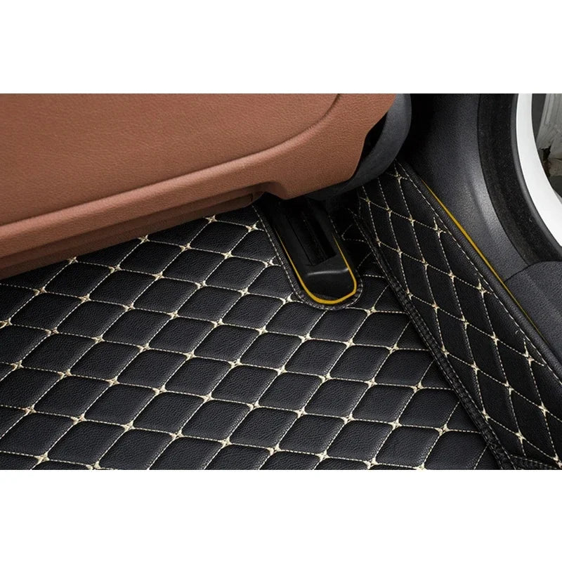 Tapis de Sol Peugeot 3008 P84 2017-2023 Cuir Sur Mesure 3 Pièces Surpiqué Antidérapant