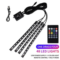 Éclairage d'Ambiance LED 8 Couleurs Télécommande Voiture
