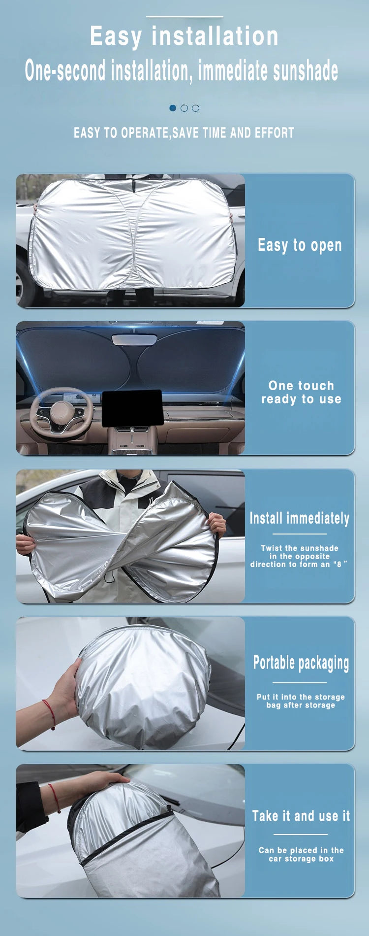 Pare-Soleil Pare-Brise Renault Clio 4 Clio 5 2012-2023 Pliable Cadre Mémoire de Forme