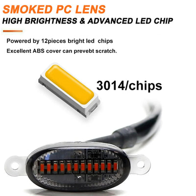 Feux de Gabarit LED Fumés Ambre ou Blanc