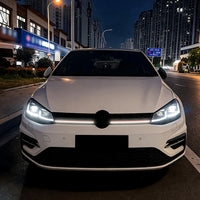 Calandre LED Volkswagen Golf 7.5 GTI 2017-2019 Nid d'Abeille Noir Brillant