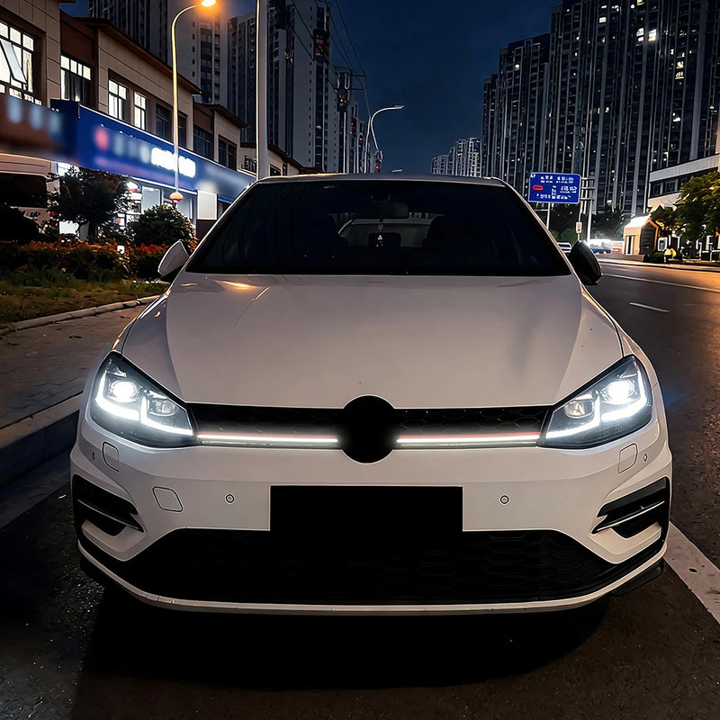 Calandre LED Volkswagen Golf 7.5 GTI 2017-2019 Nid d'Abeille Noir Brillant
