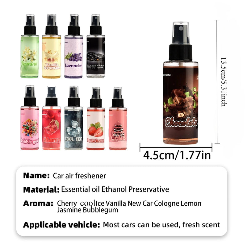 Désodorisant Voiture Spray 100 ml Parfum Habitacle 9 Senteurs