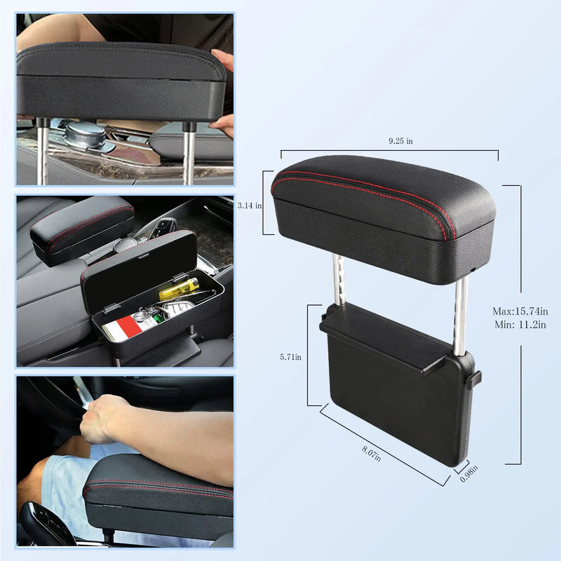 Accoudoir Central Voiture Universel Réglable avec Rangement