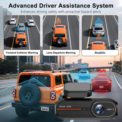 Dashcam 4K OLESED WP57 Avant Arrière 2.5K ADAS