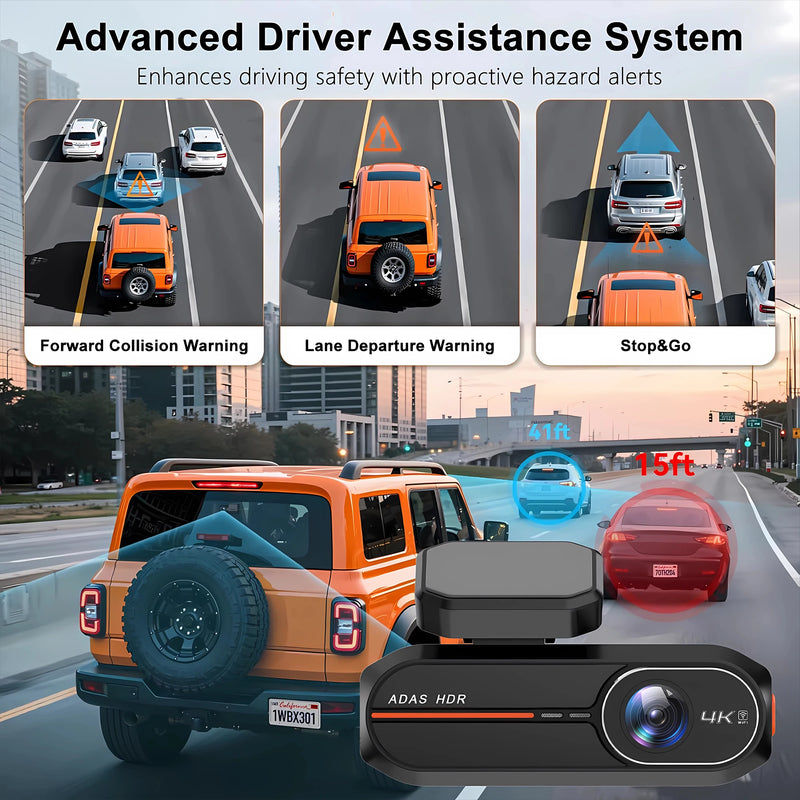 Dashcam 4K OLESED WP57 Front Rear 2.5K ADAS